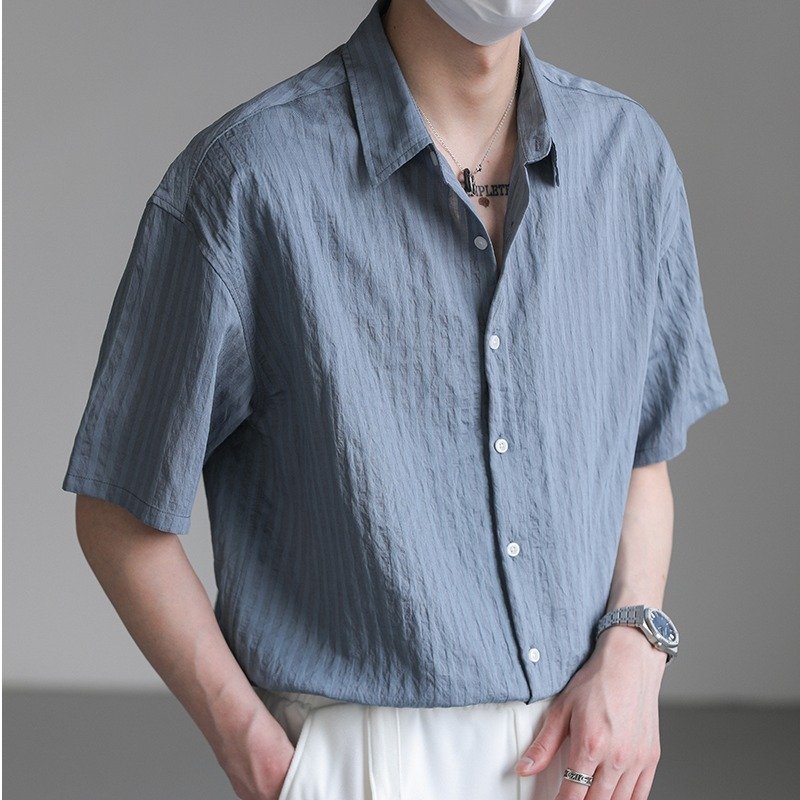 Lightly Mature-style Mens Shirt Jacket With A Draped, Mid-length Sleeve - Image 8