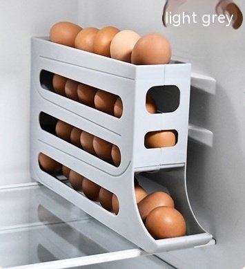Refrigerator 4-Layer Automatic Egg Roller Sliding Egg Tray Refrigerator Side Door Large Capacity Holder Egg Storage Box Kitchen Gadgets - Image 7