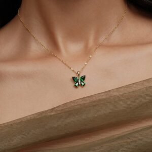 S925 Sterling Silver Plated With 18K Gold Set With Emerald And Zircon Vintage Style