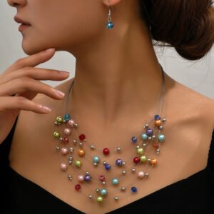 Multi-layer Pearl Versatile Elegant Necklace Set For Women