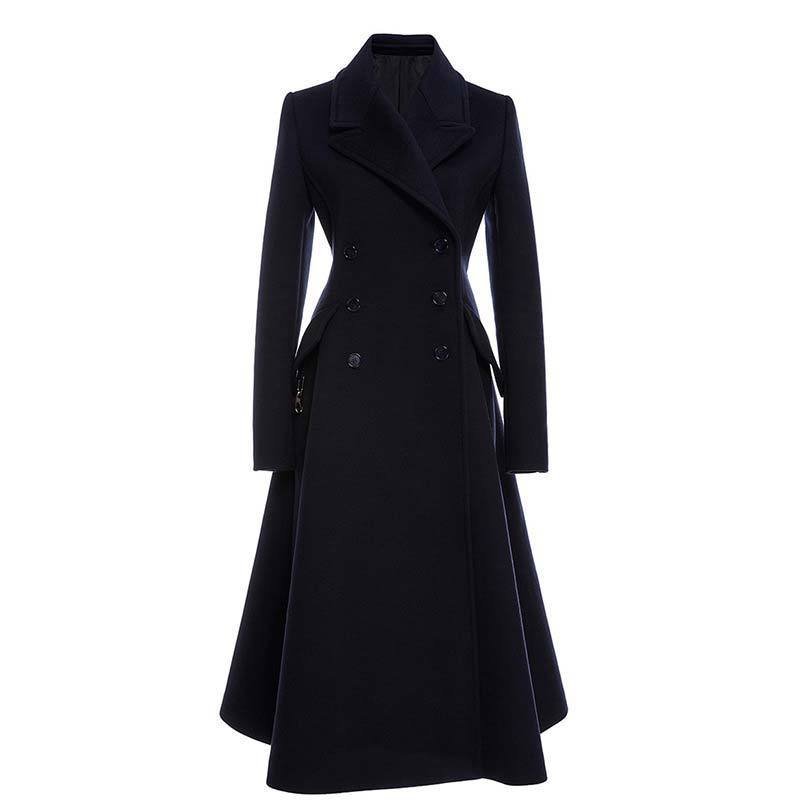 Elegant Slim Fit Women's Woolen Coat - Image 3