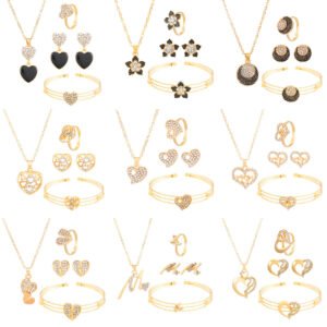 Exaggerating Heart-shapaed Butterfly Flower Letter Fashion Four-piece Set