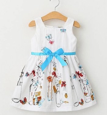Little girl white floral butterfly skirt baby dress Princess - Image 5