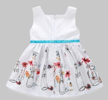 Little girl white floral butterfly skirt baby dress Princess - Image 3