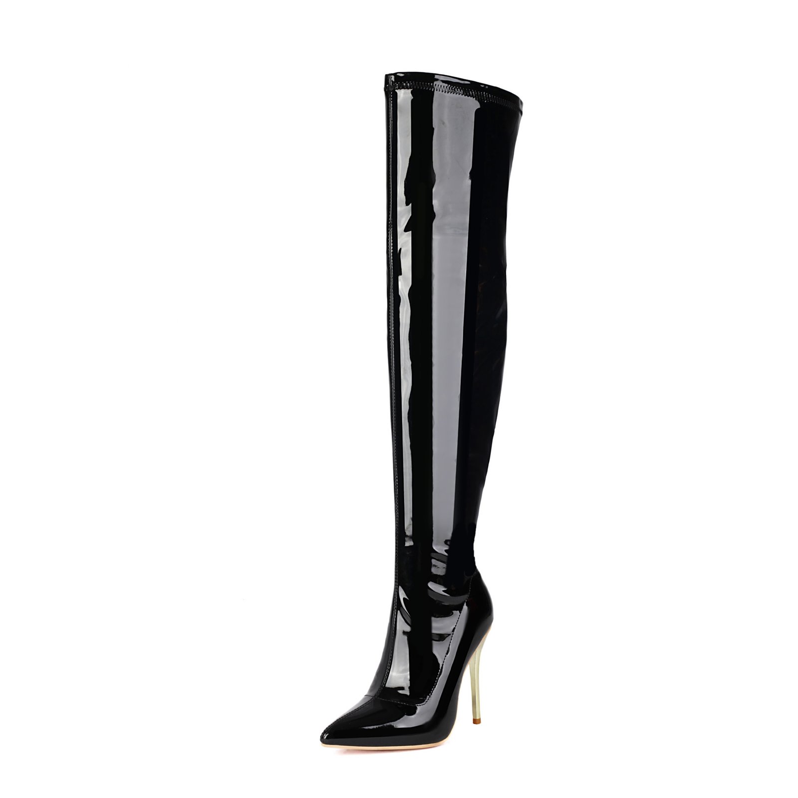 European And American-style Patent Leather Over-the-knee High Heels - Image 7