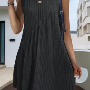 Irregularly Brushed Solid-Color Sleeveless Jumpsuit For Women