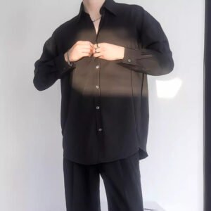 Vintage Draping Ice-silk Loose-fitting Long-sleeve Top