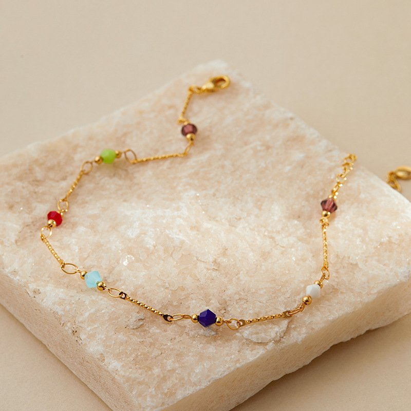 Geometric Rhombus Crystal Stone Creative And Versatile Summer Outdoor Anklet For Home - Image 2