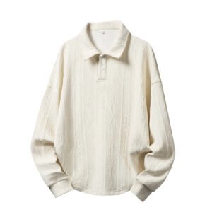 Texture Jacquard Lapel Sweater Men's Autumn