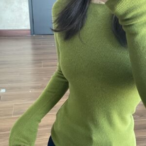 Round Neck Knitted Sweater For Women