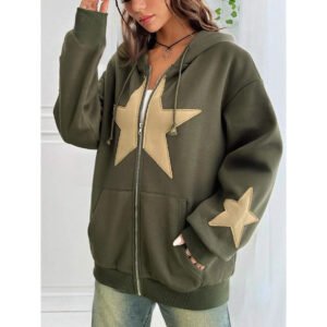 Loose-fit Hooded Cardigan Women's Jacket