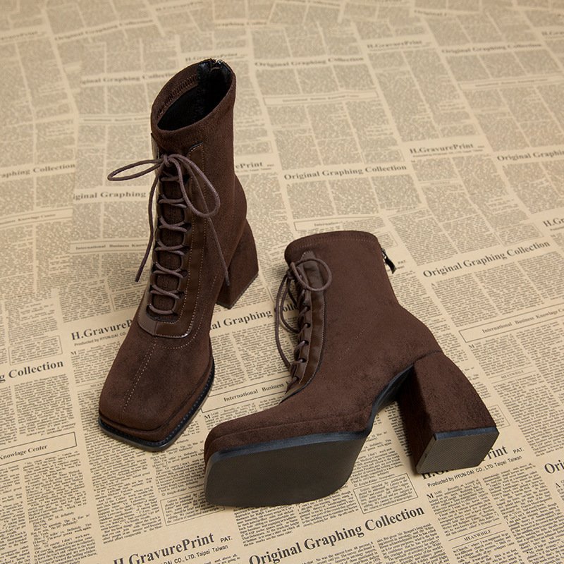 Ultra-high Heel Short Martin Early Autumn Women's Boots - Image 3