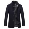Solid Color Casual Men's Woolen Coat