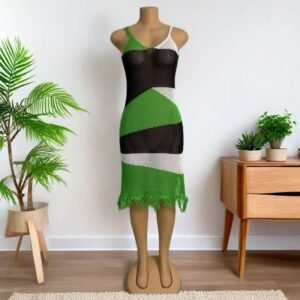 New Summer Striped Backless Sexy Dress
