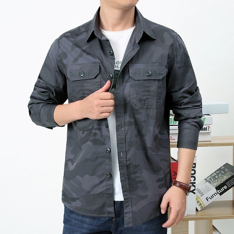 Workwear Loose Outdoor Casual Camouflage Shirt - Image 6