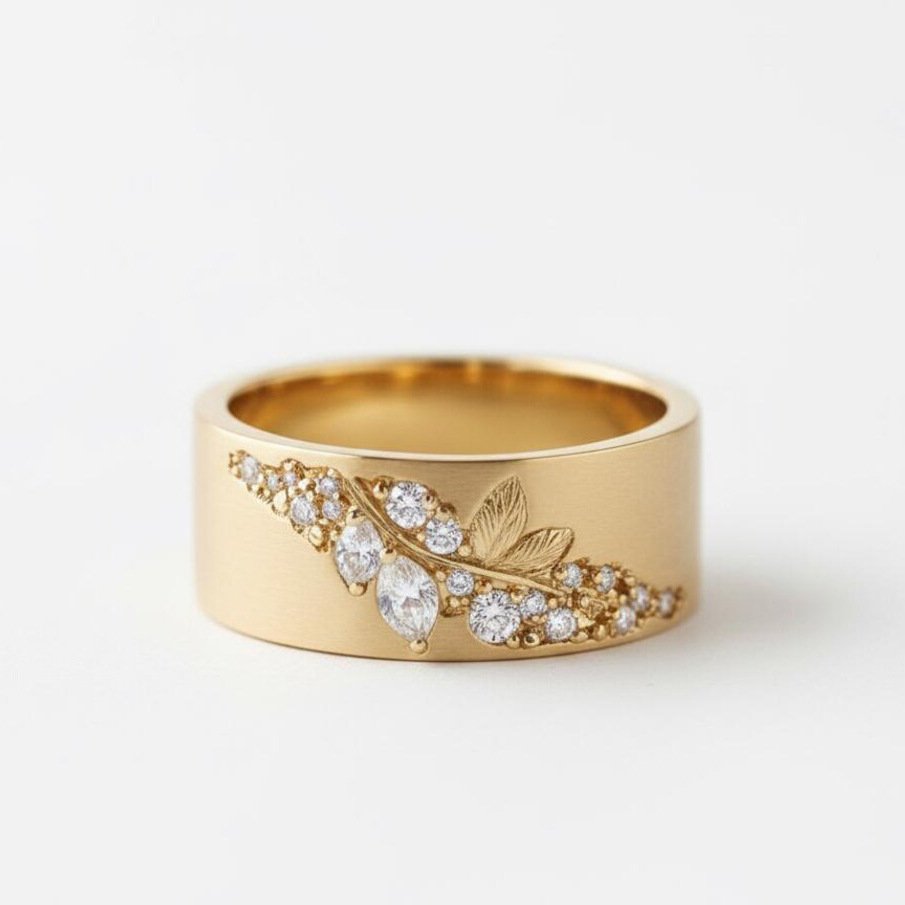 Elegant Leaf And Horse-eye Zircon Ring A Versatile, Stylish Accessory - Image 3