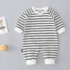 Thin striped split leg baby romper