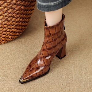 New Autumnwinter Pointed-toe Ankle Boots Featuring Slender Stiletto Heel And A Back Zipper