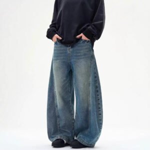 American Retro Washed Distressed Machete Design Jeans