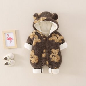 Outdoor Clothes Cute Bear Lamb Wool One-piece Coat