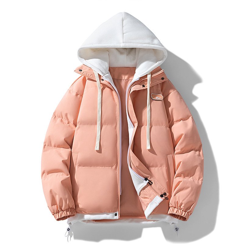 Fake Two-piece Cotton-padded Coat Thickened Hooded Warm Jacket - Image 8
