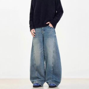 American Retro Washed Distressed Machete Design Jeans