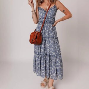 Slimming Cinched-waist Slip Dress With A Casual Floral Print For Women