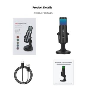 RGB Colorful Breathing Ambience Light USB Condenser Microphone