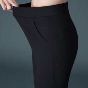 High Waist Slimming Straight Casual Plus Trousers
