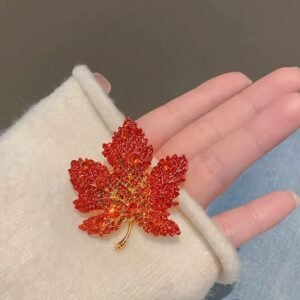 Light Luxury Full Diamond Maple Leaf Brooch High-end And Niche