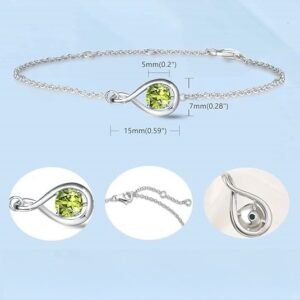 Waterdrop-shaped Colorful Zircon Adjustable December Birthstone Bracelet