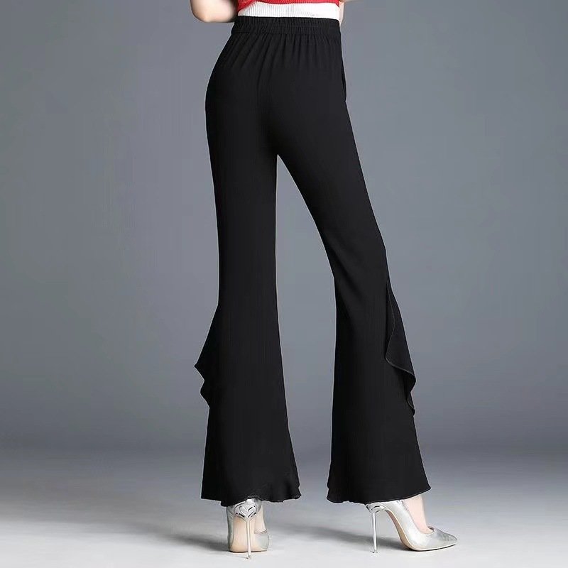 Spring And Summer New High Waist Black Bell-bottoms - Image 4