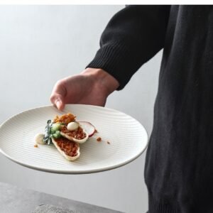 Japanese Matte Steak Plate Household Dinner Plate Western Cuisine Plate Sushi Dessert Cake Plate Hotel Restaurant Tableware