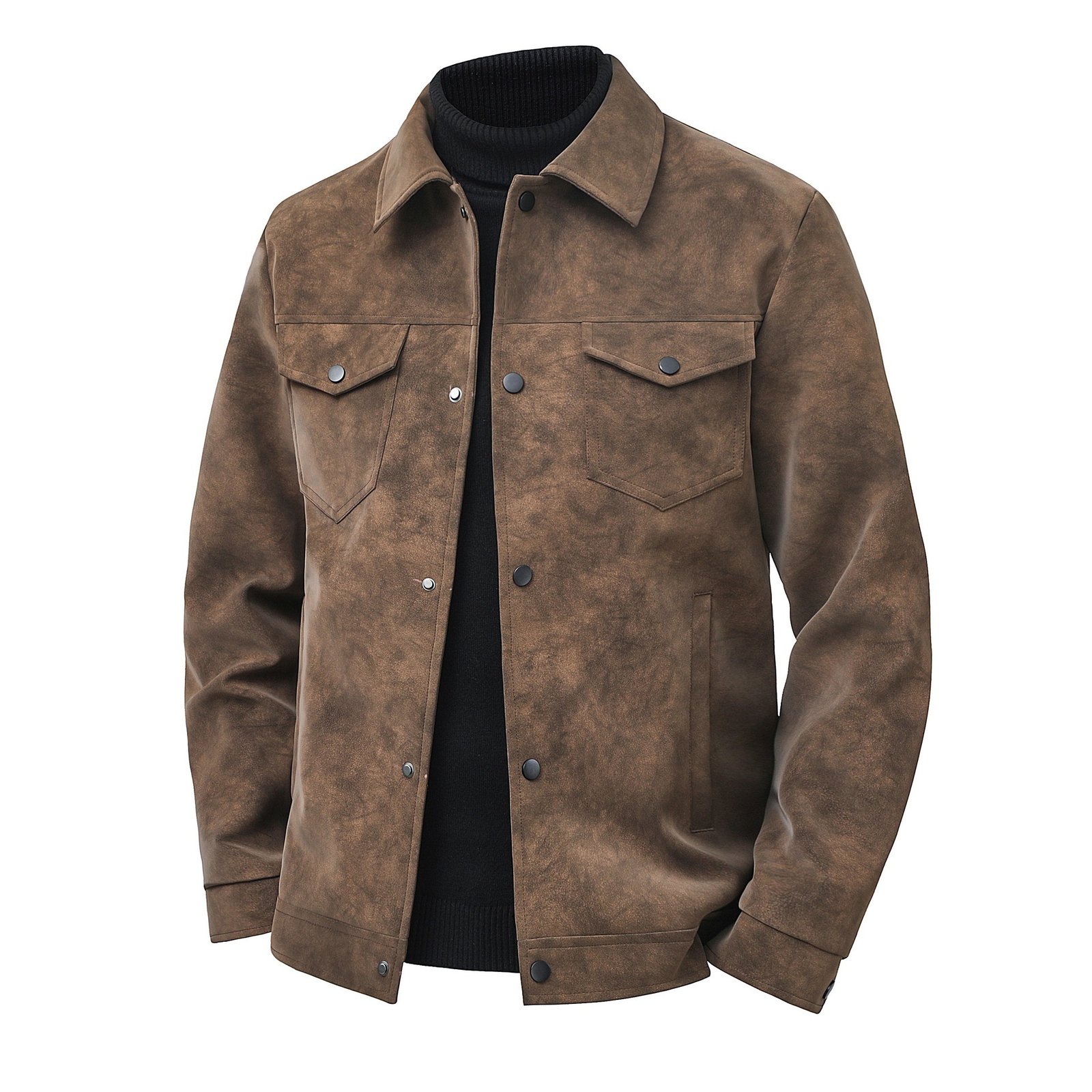 Men's Trendy Casual Streetwear Vintage American-style Leather Jacket - Image 2