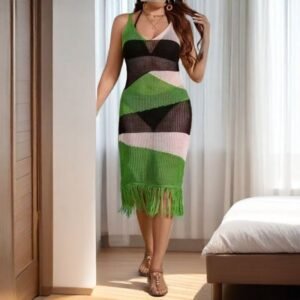 New Summer Striped Backless Sexy Dress
