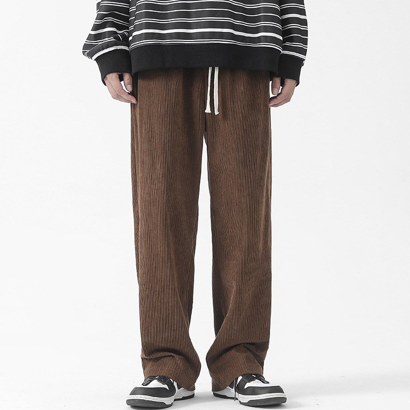 Fleece-lined Thick Loose Straight Corduroy Pants - Image 6