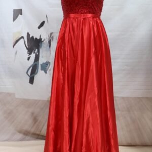 Women's Temperament Long Banquet Evening Dress Suspenders Sequined Large Skirt