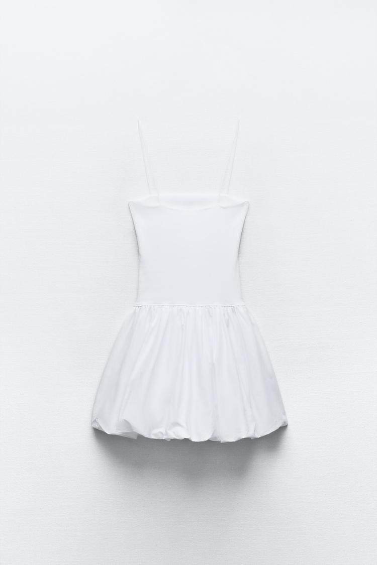 Off-the-shoulder Stretchy Thin-strapped Ruffled Patchwork Dress - Image 3