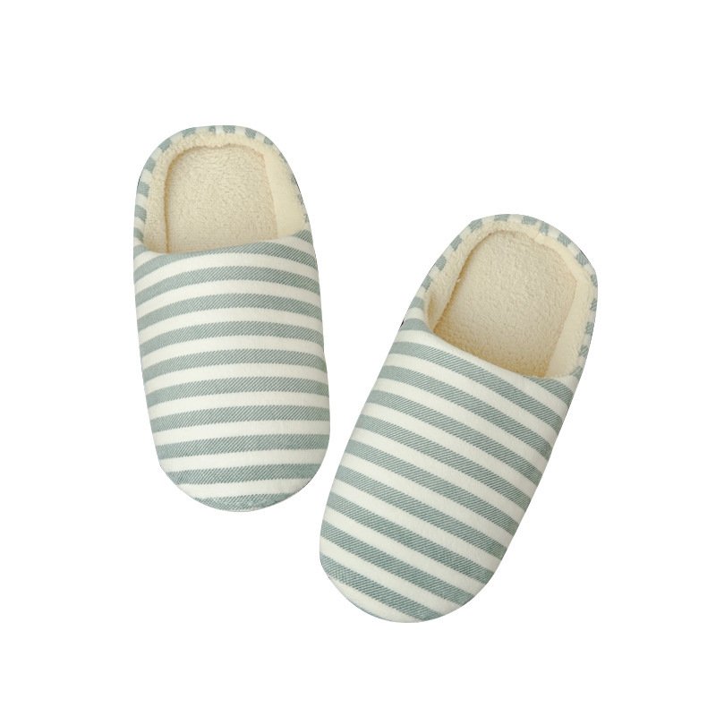 Softsoled Ultrasoft Velvet Cotton Slippers Striped Indoor Floor And Home Cotton Slippers - Image 4
