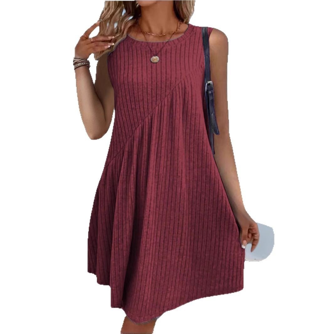 Irregularly Brushed Solid-Color Sleeveless Jumpsuit For Women - Image 5