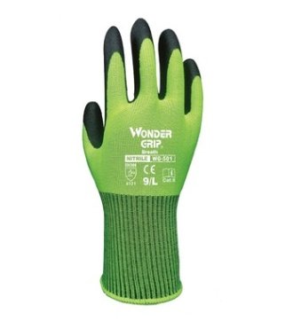 More labor insurance nitrile dipped breathable ultra-thin wear-resistant anti-skid handling gardening gloves WG501 fluorescent yellow - Image 2