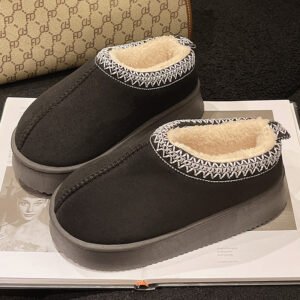 Suede Cotton Slippers Women Autumn Winter