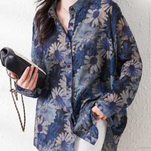 Plus Size Sun Protection Women's Loose Chiffon Shirt