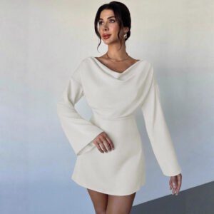 New Stylish And Elegant Long-sleeve Patchwork Dress