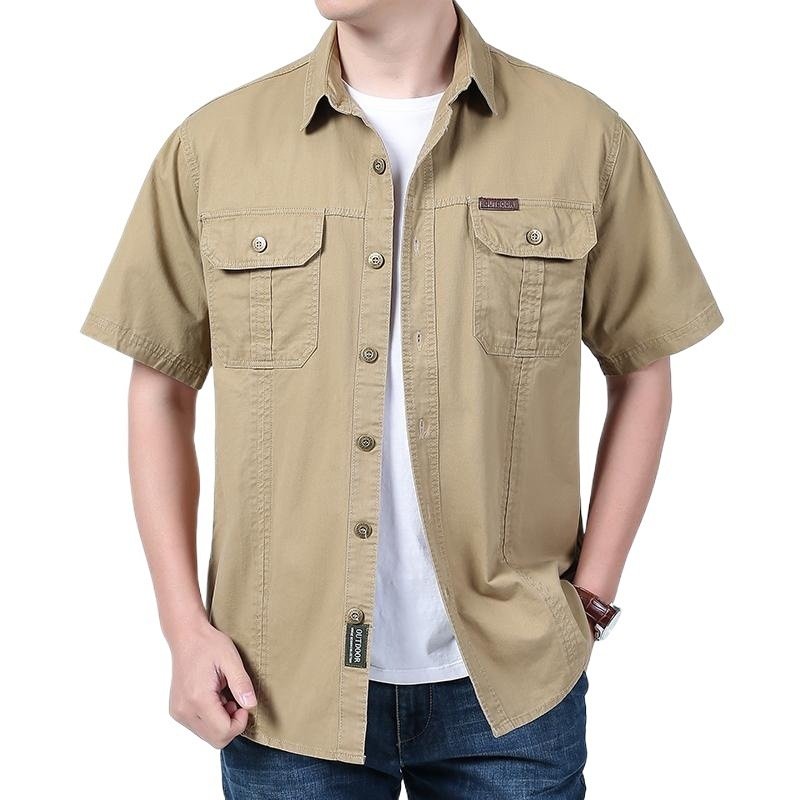 Solid Color Shirt Loose Half Sleeve Coat - Image 7