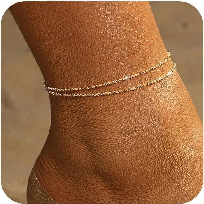 Personalized Trend Design Popular Heart-shaped Satellite Adjustable Anklet Suit - Image 6
