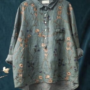 Animal Print Hawaiian Long Sleeved Shirt