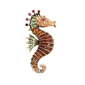 Full Diamond Seahorse Animal Brooch Men's Clothing Accessories Pin