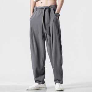 Plain Straight-leg Harem Pants