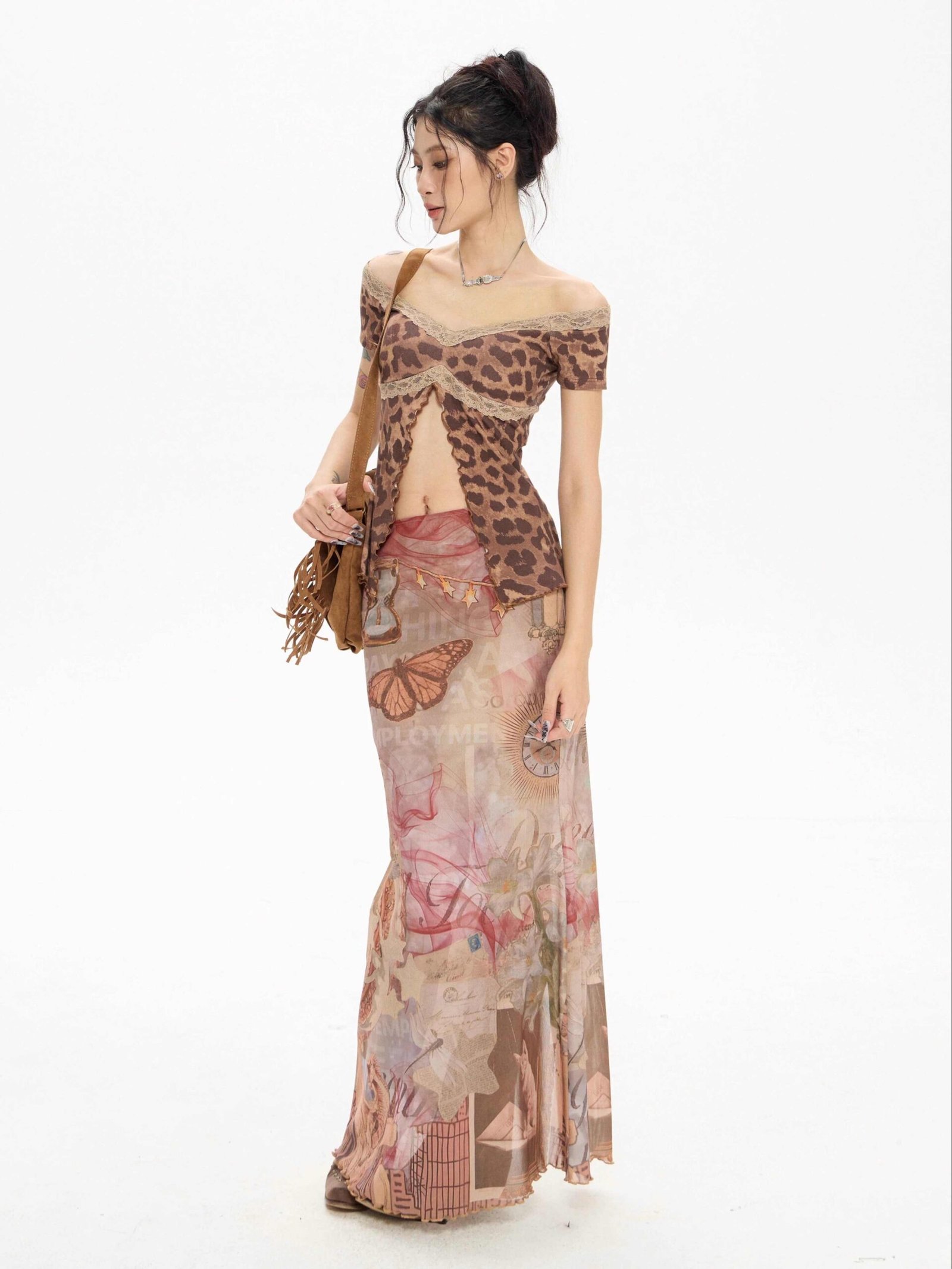 Printing Skirt Women's Summer Fishtail Length Skirt - Image 3